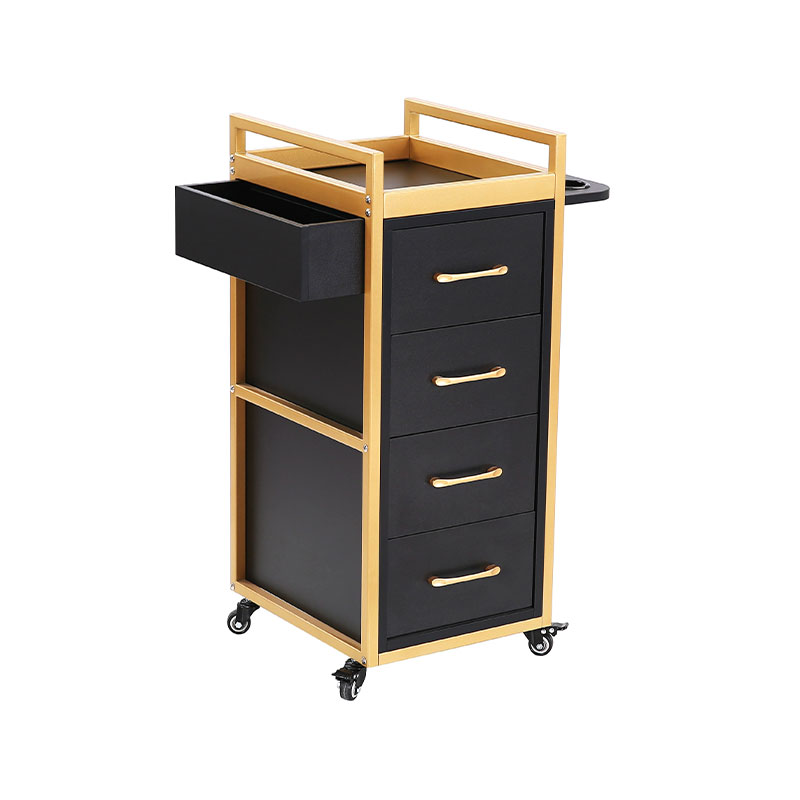 چرخ دستی سالن زیبایی HZ2069BK / HZ2069W مشکی و طلایی