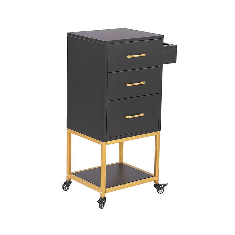 چرخ دستی ذخیره سازی سالن مشکی و طلایی HZ2032