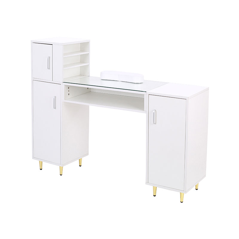 میز فن آوری ناخن شیشه ای میز مانیکور HZ2024BK / HZ2024W