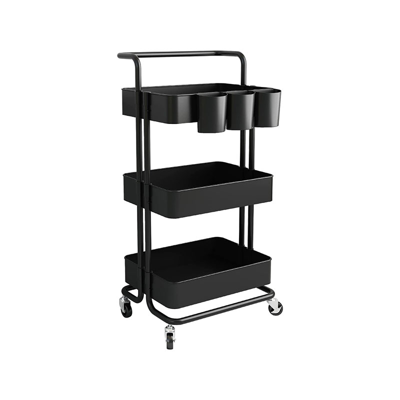 چرخ دستی ابزار ذخیره سازی 3 طبقه HZ2036 با فنجان های آویز اضافی