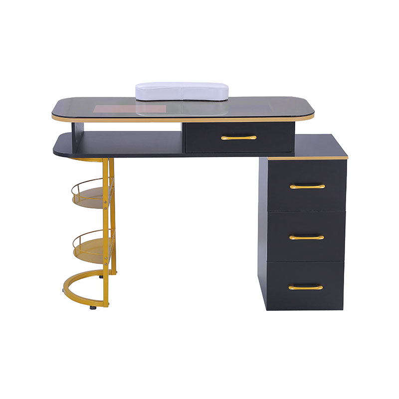 HZ2055 / HZ2055B میز میز مانیکور روی میز ناخن با 4 کشو و قفسه های ذخیره سازی 2 طبقه