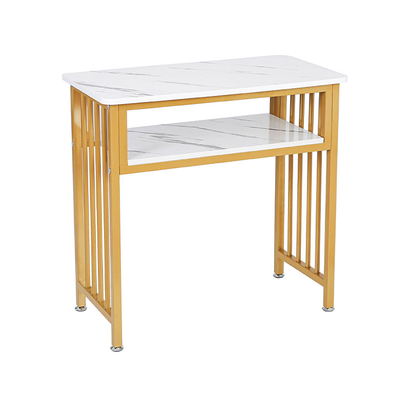 میز ناخن با سنگ مرمر طلایی و سفید HZ2054