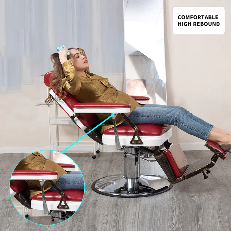 صندلی آرایشگر لینکلن HZ8753BK / HZ8753GR / HZ8753RD مشکی قدیمی