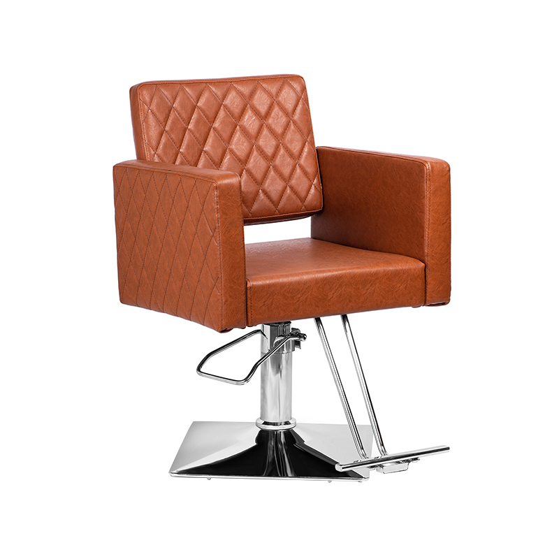 صندلی موی قهوه ای/مشکی HZ8822D / HZ8822DBK با صندلی عریض زیرپایی آلیاژ آلومینیومی صندلی آرایشگر هیدرولیک