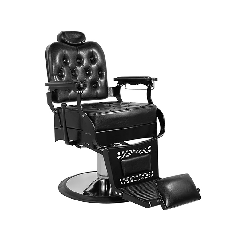 HZ8798 صندلی های آرایشگاه قدیمی سگک دار پشتی مربع مشکی