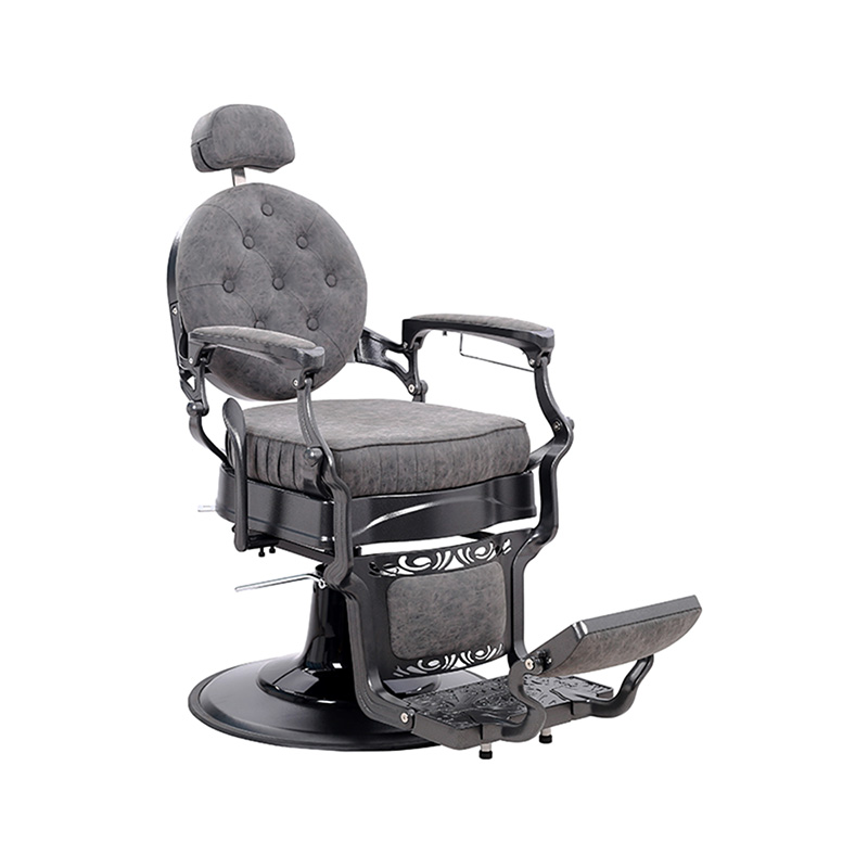 صندلی آرایشگری رترو هیدرولیک کوسن مربعی خاکستری HZ8799M